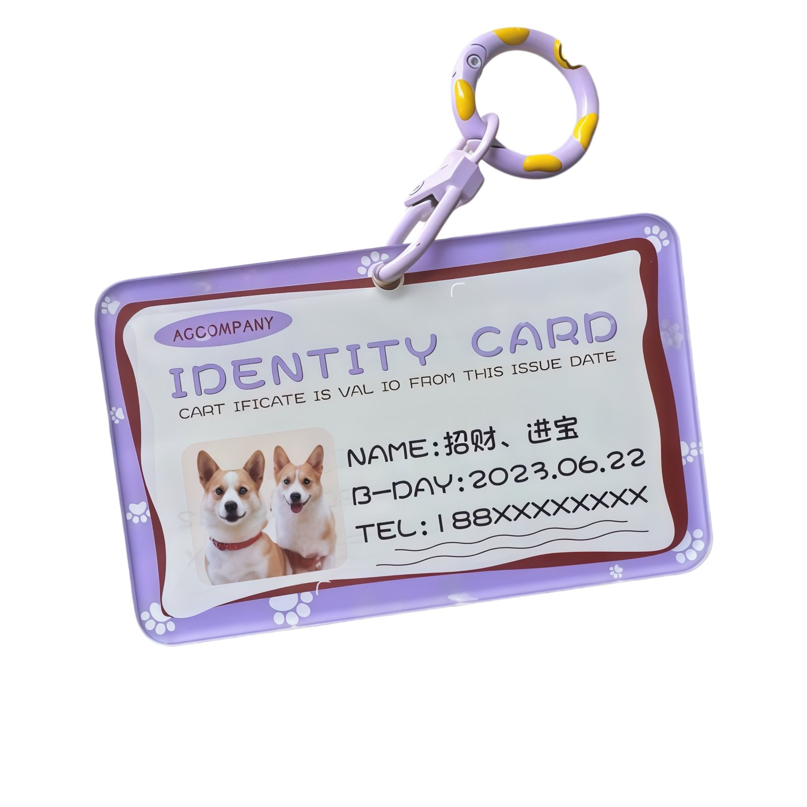 IMG_0942_副本 Customized pet identification tag - Purple - Acrylic material, suitable for cats and dogs - Image 1